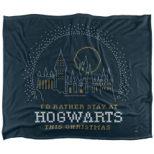 (36in x 58in, Multicoloured) Harry Potter I'd Ratyer Stay At Hogwarts Christmas Blanket