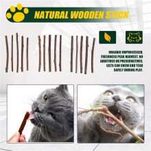 15Pcs Natural Silvervine Sticks for Catnip Sticks Matatabi Chew Sticks Teeth Molar Chew Toys for Cat Teeth Cleaning