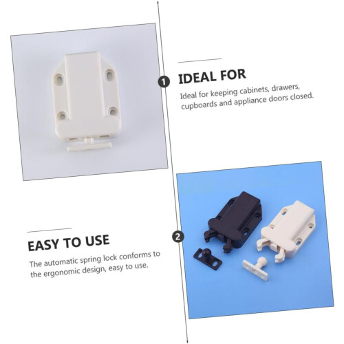 4pcs Push to Open Cabinet Latch with Invisible Spring Lock for Kitchen Cupboards and Wardrobe 1