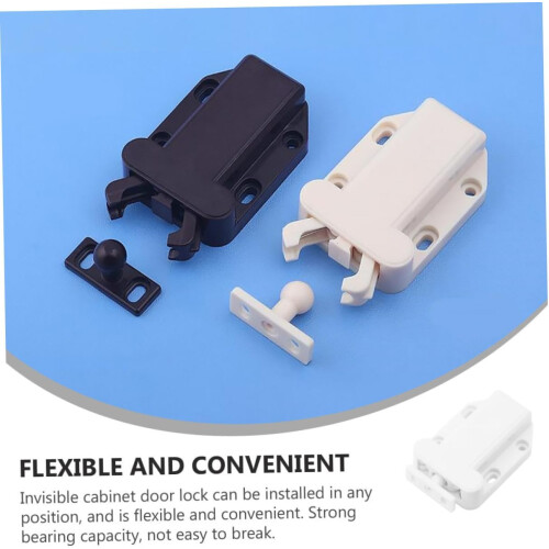 4pcs Push to Open Cabinet Latch with Invisible Spring Lock for Kitchen Cupboards and Wardrobe 2