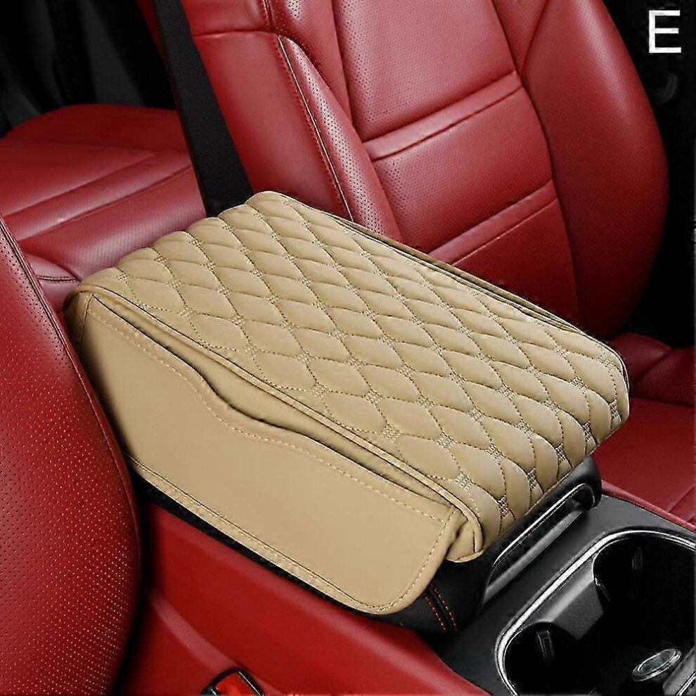 Car Armrest Box Heightening Pad Suitable For E-Class Memory Foam Diamond Pattern Stain Resistant Light/Yellow 6901508033627