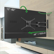 Suporte de mural para TV - Barkan - BM443XL - 13 a 83 polegadas - 50 kg - Inclinável - Preto