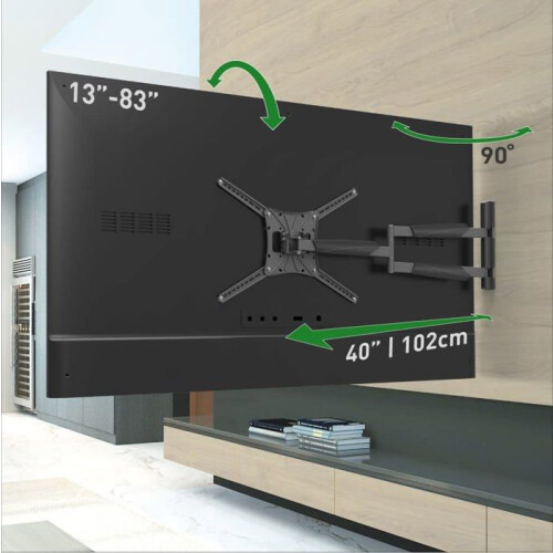 Suporte de mural para TV - Barkan - BM443XL - 13 a 83 polegadas - 50 kg - Inclinável - Preto
