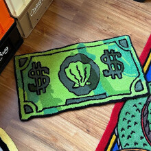 Money Rug for Bedroom Green 40x60cm Soft Microfiber Area Rug with NonSlip Backing and Quick Drying