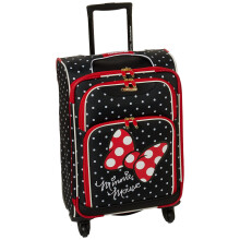 American Tourister Disney Softside Luggage with Spinner Wheels, Minnie Mouse Red Bow, Checked-Medium 21-Inch, Disney Softside Luggage with Spinner