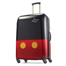 AMERICAN TOURISTER Disney Hardside Luggage with Spinner Wheels, Black,Red/Mickey Mouse Pants, 28", Disney Hardside Luggage with Spinner Wheels