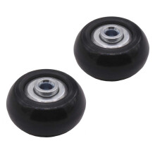 Leen4You Luggage Suitcase Replacement Wheels with Screws Axles Repair Tool for Luggage Suitcase Trolley,Skate Replacement Wheels Black (Pack of 2)