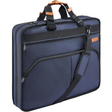 HUGH BUTLER Men's Suit Cover ? Alister ? Practical Travel Suit Bag ? Dress Bag - Carrier - Clothes Organizer - Prevents Wrinkles ? Elegant Navy Blue