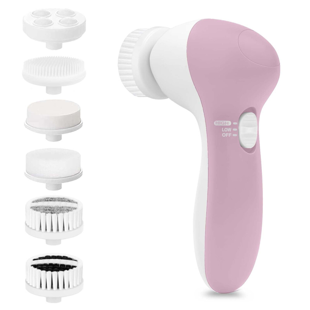 Clsevxy Facial Cleansing Brush Face Scrubber: Electric Face Spin Cleanser Brushes With 6 Brush Heads For Deep Cleansing, Gentle Exfoliating, Removing