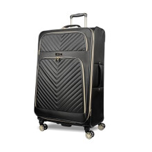 Kenneth Cole Reaction Women's Chelsea 20" Chevron Quilted Softside Expandable 8-Wheel Spinner Carry-On Suitcase, Black, Inch