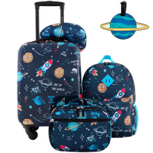 Travelers Club Kids' 5 Piece Luggage Set, Space, 5-Piece Set, 5 Piece Kids' Luggage Set
