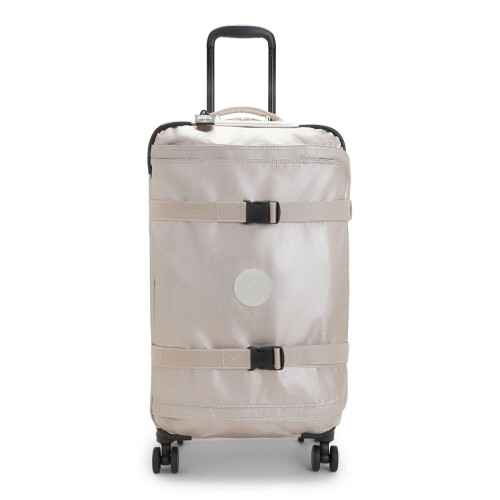 Kipling Spontaneous M Medium Wheeled Luggage, Upright, Metallic Glow (Silver)