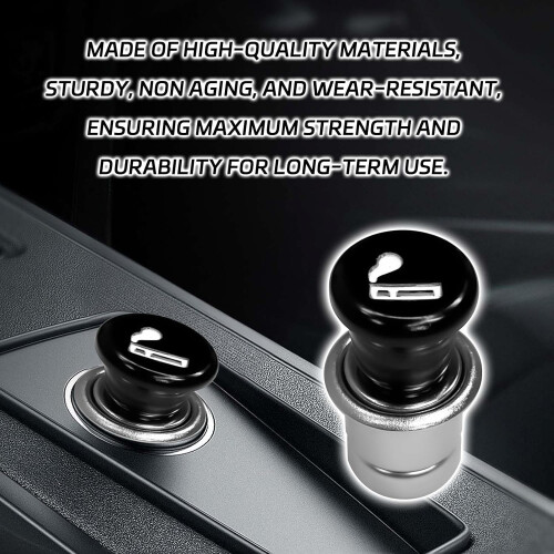 Car Cigarette Lighter 12V Universal Replacement with Quick Popup Ignition and Dust Plug, Black 1