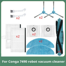 For Conga Robot Vacuum Cleaner 7490 Accessories Main Roller Brush Filter Cloth Dust Bag Replacement Brush