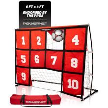 PowerNet Numbered Target Soccer Goal, 6x4 FT Soccer Net, 10 Numbered Zones, Soccer Goal with Targets for Accuracy Training, Portable Soccer Training