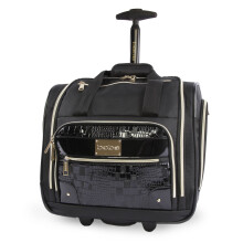 Bebe Women's Danielle-Wheeled Under The Seat Carry on Bag, Croc Black, One Size, Danielle - Wheeled Under The Seat Carry on Bag