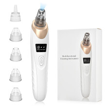 IGEAIIE Blackhead Remover Vacuum, Pore Vacuum with 5 Replaceable Suction Heads, 3 Adjustable Suction Power Modes Blackhead Brushes for Deep Cleansing