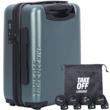 Take OFF Luggage - Personal Item, 16x12x8 Inches, Underseat Suitcase with Removable Wheels, Hard Shell Luggage, Small Carry On Overnight Weekender,