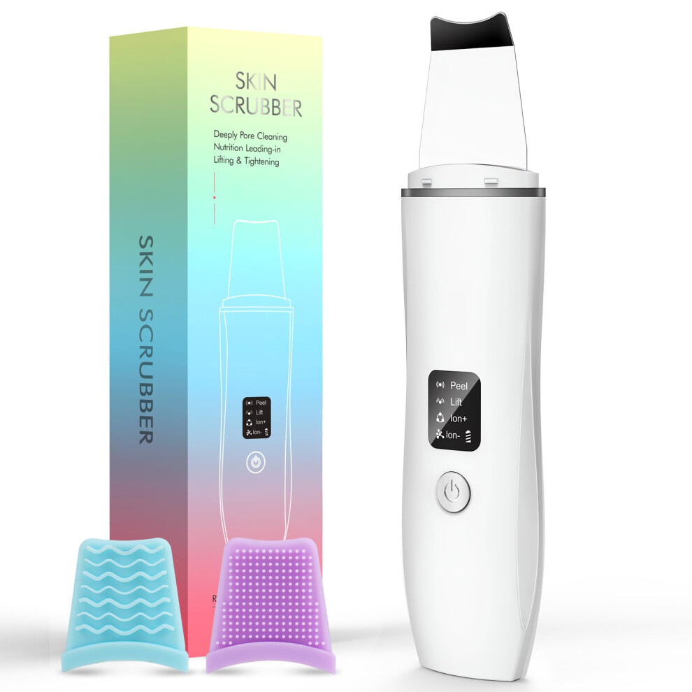Gikuefy Skin Scrubber Ultrasonic Exfoliating Device Blackhead Remover Pores Cleaning Wrinkle Remover For Deep Cleansing Face Cleanser 4 Modes Blackhead
