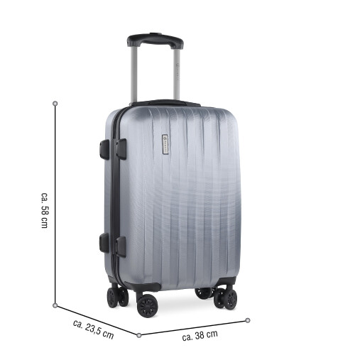 bugatti Suitcase Lima Carry On 55 cm 40 Liters 4 Wheels with TSA Combination Lock - Silver 1