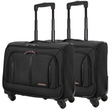 Aerolite Rolling Padded Laptop Case Bag 4 Wheels - Fits up to 15.6", Overnight Trolley Business Hand Cabin Luggage easyJet Plus/Flexi/Up Front/Extra