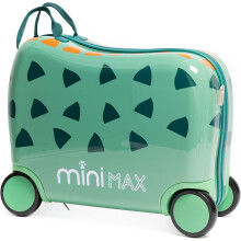 MiniMax 45x36x20cm 29L Kids Ride-On Suitcase - Easyjet Max Size Childrens Rolling Carry On Hand Cabin Luggage Suitcase 45x36x20 4 Wheels - Green
