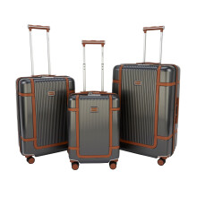 DUA Highbury Elegance TSA Strong Hard 4-Wheel Spinner Luggage Cases 10-Year Warranty 3 Sizes Colours (Dark Grey, Set of 3-Large/Med/Small)
