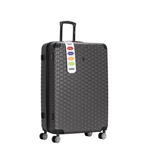Eagle Hexagon ABS Hard Shell Spinner Suitcase - Lightweight, Robust, with 4 Wheels - Grey | Easy Luggage (Extra Extra Large) 2