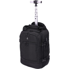 Aerolite Premium Ryanair & Wizz Air Trolley Backpack Bag with 2 Wheels Travel Carry On Flight Rucksack Cabin Luggage Suitcase Bag 40x20x25 Black