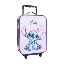 mybagstory Suitcase - Stitch - Purple - Kids - Luggage - Travel - Holiday - Wheels - Gift Idea - Size 42cm - Water-Resistant - Two-Wheel Design
