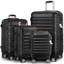 Monzana? 4Pc Travel Suitcase Set with Organiser, Scale & Strap | Lightweight ABS Hard Shell Luggage | 4 Spinner Twin Wheels | Scratch Resistant