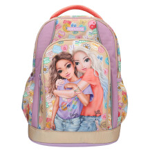 Depesche 13285 TOPModel Girl Power Beige and Purple, with Model Motif and Colour Lots, School Backpack with Adjustable Straps, Multicoloured, One Size