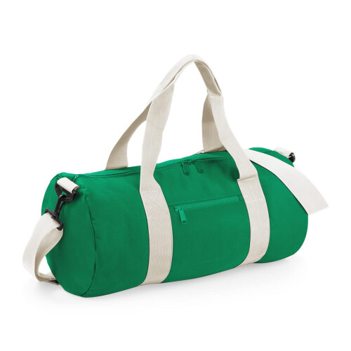 BagBase BagBase BG140 Original Barrel Bag - Kelly Green/Off White