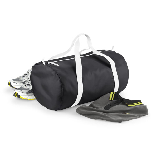 BagBase BagBase BG150 Packaway Barrel Bag - Black/White 1