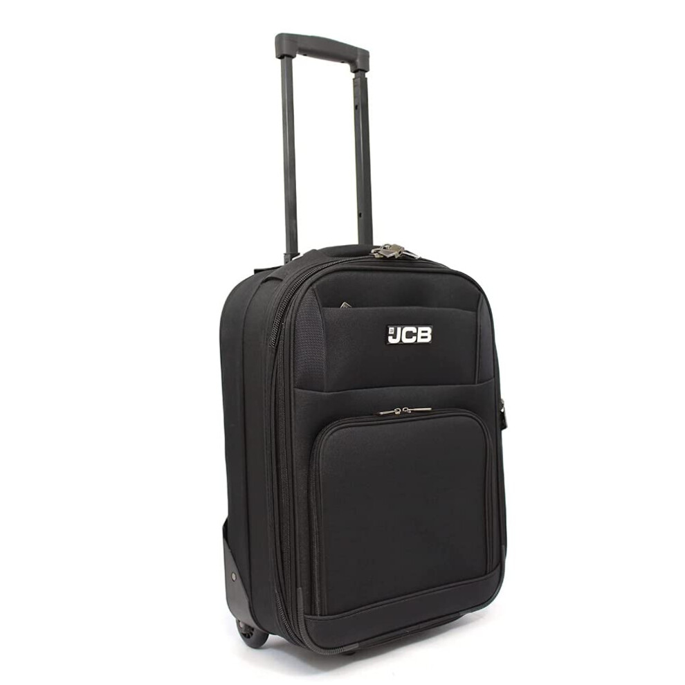 Jcb 18" Cabin Approved Suitcase, Lightweight Airline Suitcase Luggage, Cabin Trolley Bag Case Telescopic - (18") Black