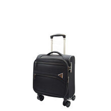 Travel Under Seat Cabin Suitcase Luggage Soft Bag Expandable 360 Degree 8 Wheel Spinner TSA Lock Crete (Black)