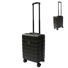Colourful Lightweight Hard Shell ABS Suitcase 360 Degree Spinning Wheels - Quality Luggage - Black - 20" Small