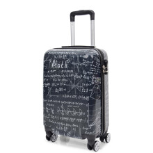 House Of Leather Cabin Size Suitcase Maths Print Hard Shell Four Wheel Luggage