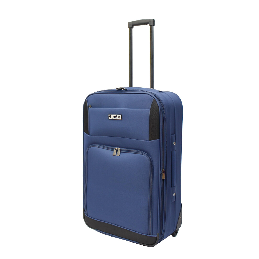 Jcb 26" Medium Suitcase, Lightweight Case With Telescopic Handle, Trolley Bag Case - Navy - 26" Blue