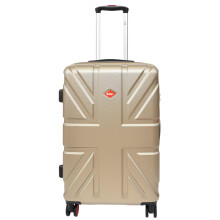 Hard Shell Luggage Union Jack Ergonomic 4 Wheel Spinner TSA Suitcase Bags Taupe (Medium)