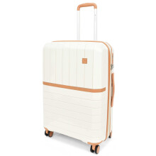 Medium Size Suitcase Hard Shell Four Wheel Luggage Excursion Milky