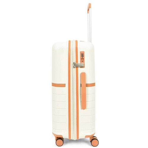 Medium Size Suitcase Hard Shell Four Wheel Luggage Excursion Milky 2