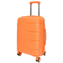 House Of Leather Cabin Size Suitcase Hard Shell Four Wheel Expandable Luggage Pathfinder Orange