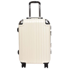 Premium Metal Frame Hard Shell Luggage Four Wheeled Suitcase White HLG8086 (Cabin)