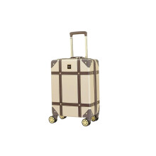 Infinity Leather Gold Cabin Suitcase 55 x 35 x 22 cm Lightweight Hard Shell Luggage Suitable for Easyjet, Ryaniar, Jet 2 Paid Carry on