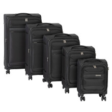Linea Florence Luggage Soft Suitcase Black 18in/45cm