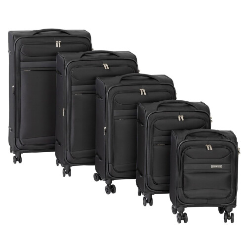 Linea Florence Luggage Soft Suitcase Black 18in/45cm
