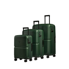 ANTLER - Single Stripe Hard Shell Suitcase Set - Cabin, Medium & Large, Durable & Lightweight, 4 Spinner Wheels - Adjustable Handle, TSA Lock, Green