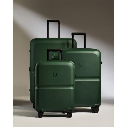ANTLER - Single Stripe Hard Shell Suitcase Set - Cabin, Medium & Large, Durable & Lightweight, 4 Spinner Wheels - Adjustable Handle, TSA Lock, Green 2