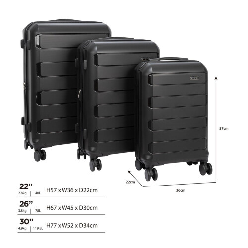Linea Turin Hard Suitcase Black 26in/65cm 2
